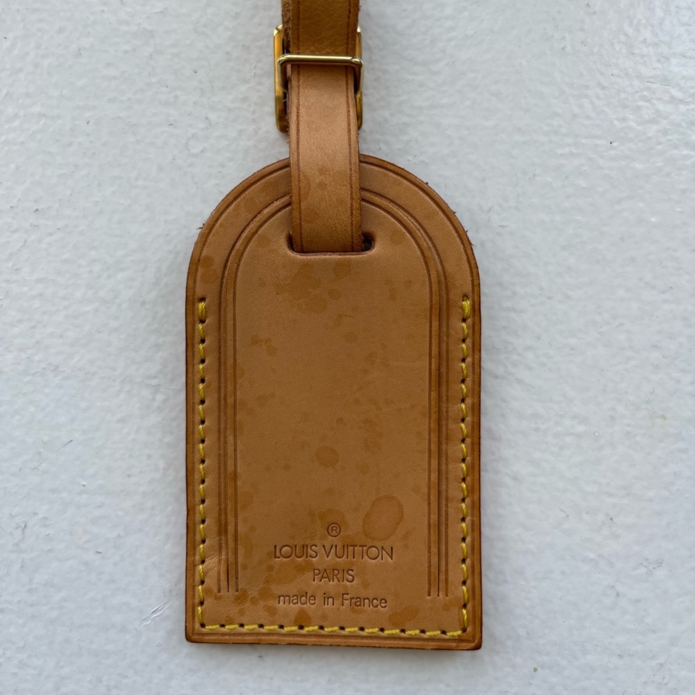 Louis Vuitton Name Tag Accessory Made in France Y.M Initials heat stamp Vintage